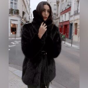 Elegant Black Fur Coat